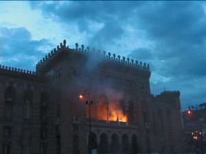 Burning Sarajevo Library