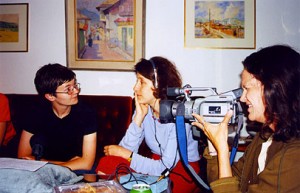 Lynne Sachs and Jeanne Finley in workshop