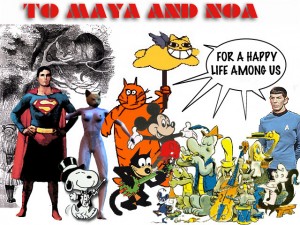 Chris Marker Makes a Special Guillaume cat cartoon for Maya & Noa Street-Sachs