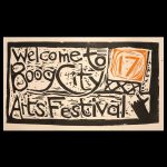 boog city arts festival on black background